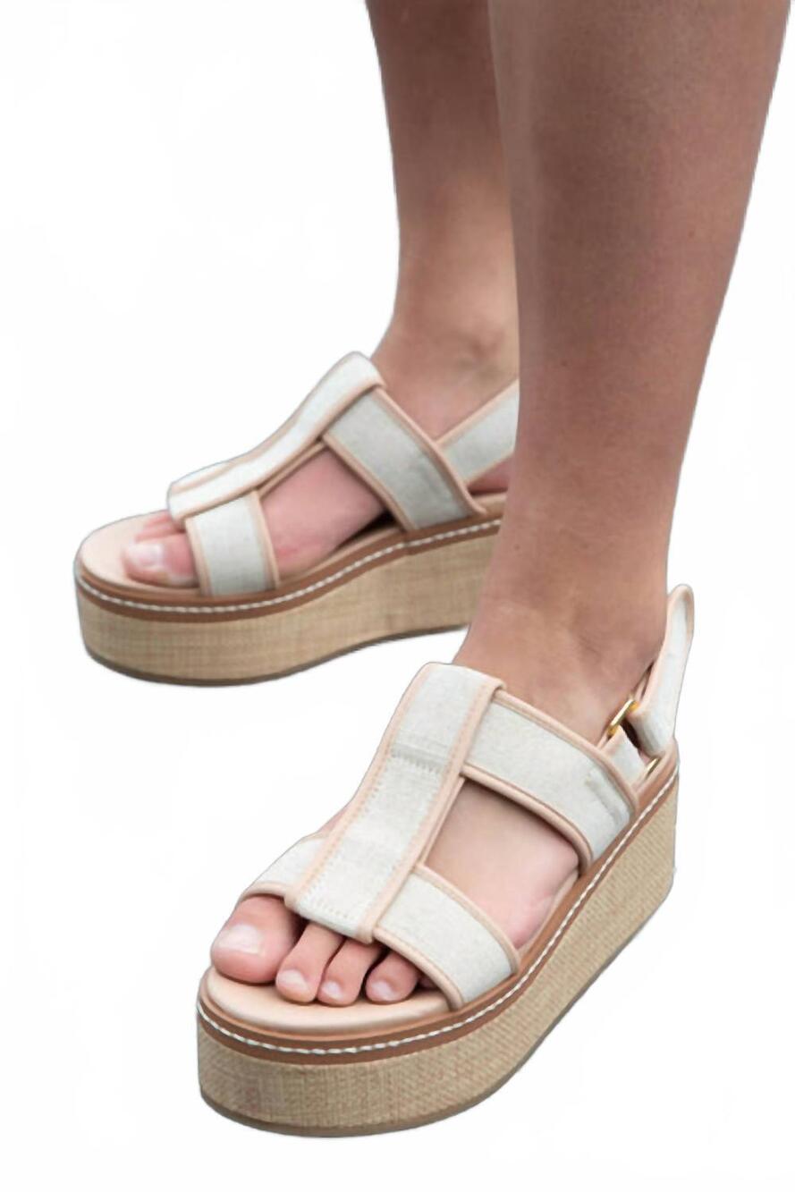 NEW CHINESE LAUNDRY women's swell platform wedge sandal in beige